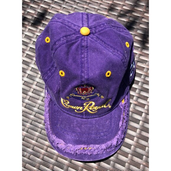 Crown Royal Distressed Purple Baseball Cap Embroidered Roush Fenway #26 Adj Hat - Picture 3 of 13